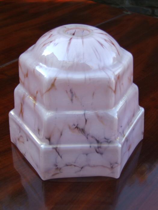 Mottled Pink Skyscraper Art Deco Ceiling Light