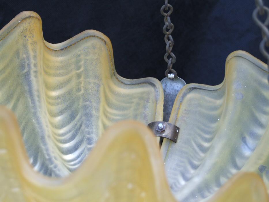 Pale Lemon Art Deco Shell Ceiling Light