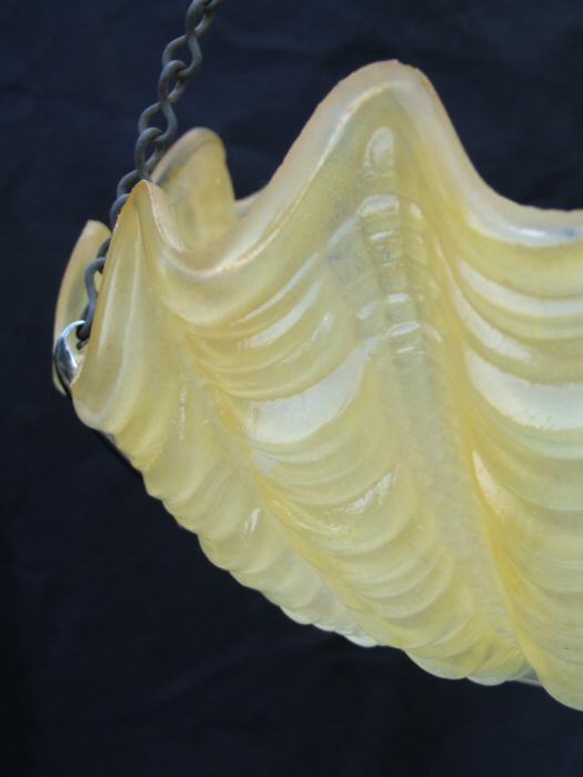 Pale Lemon Art Deco Shell Ceiling Light