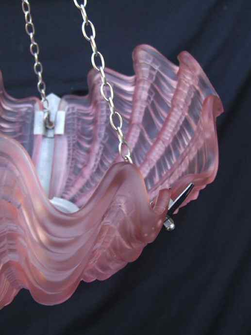 Stunning Pink Art Deco Shell Shape Ceiling Light