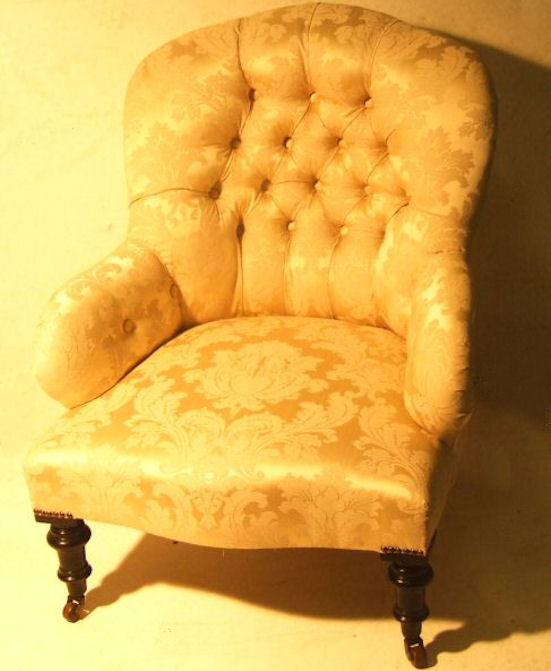 Victorian deep button back armchair