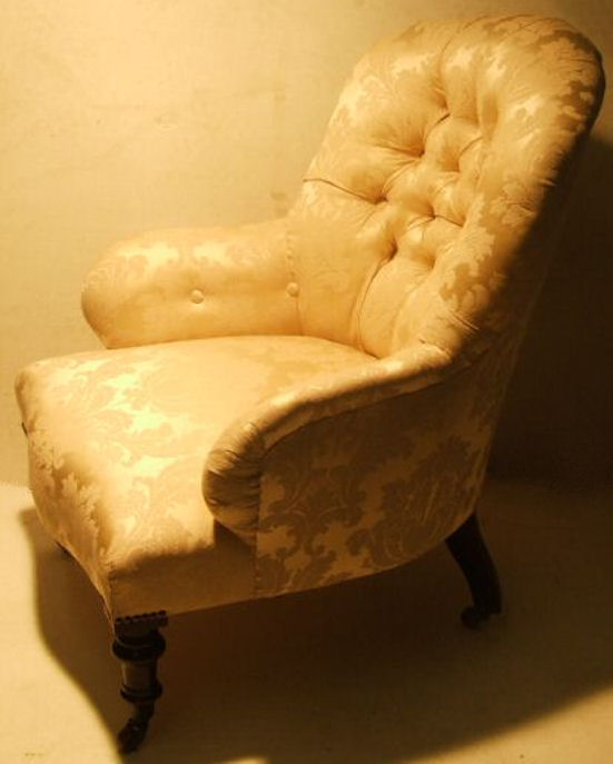 Victorian deep button back armchair