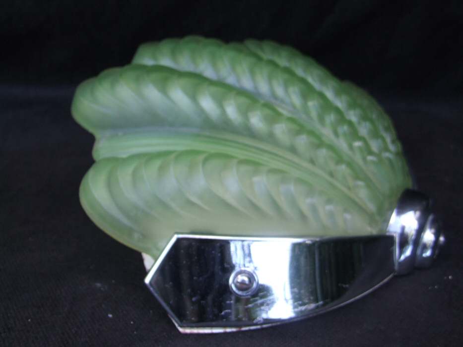 Pair of Soft Green Art Deco Shell Wall Lights 