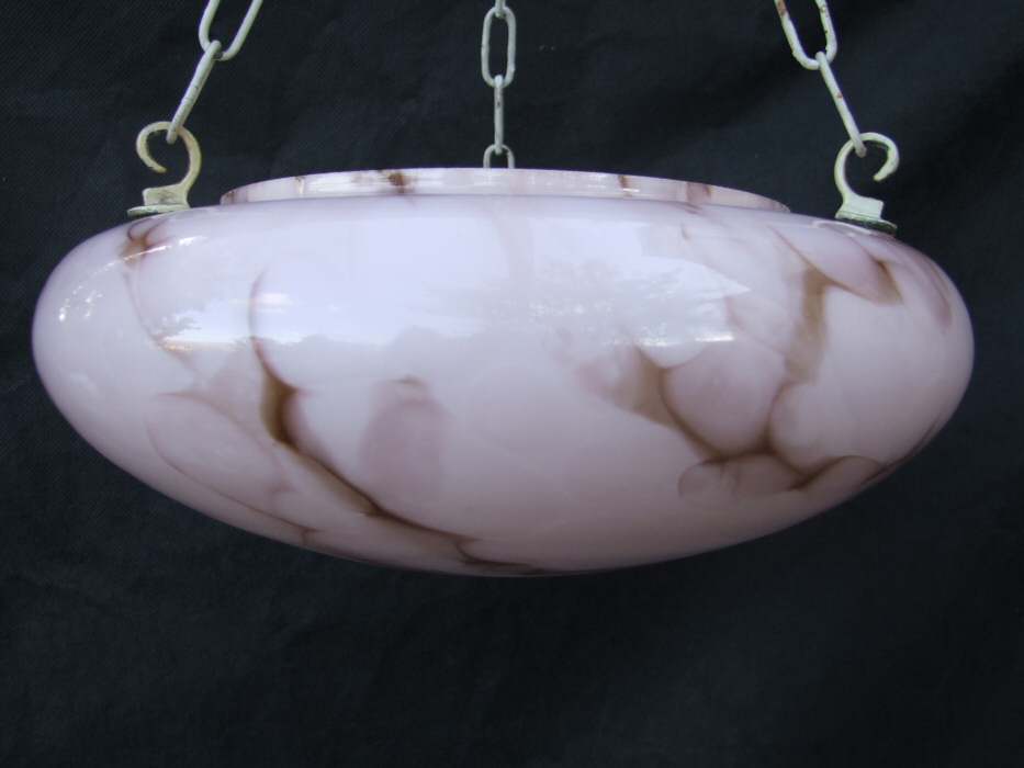 Pink and Chocolate Art Deco Ceiling Light 