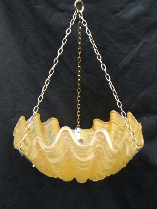 Daffodil Yellow Art Deco Shell Ceiling Light