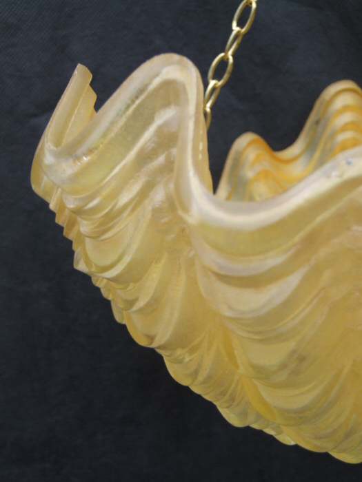 Daffodil Yellow Art Deco Shell Ceiling Light