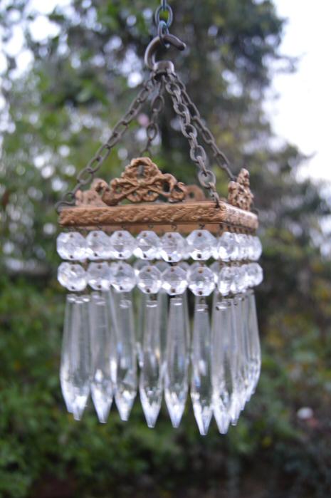 A Beautiful Small 2 Tier Square Icicle drop Chandelier