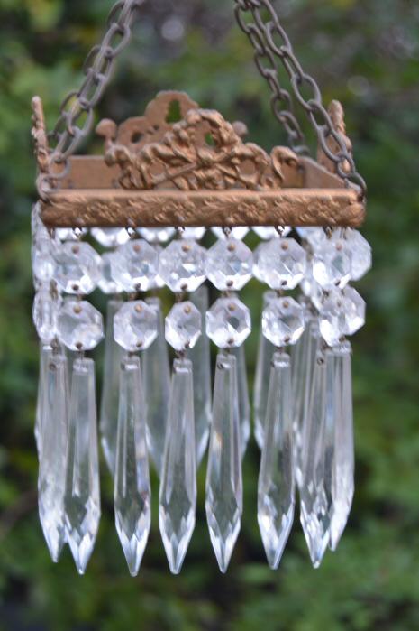 A Beautiful Small 2 Tier Square Icicle drop Chandelier