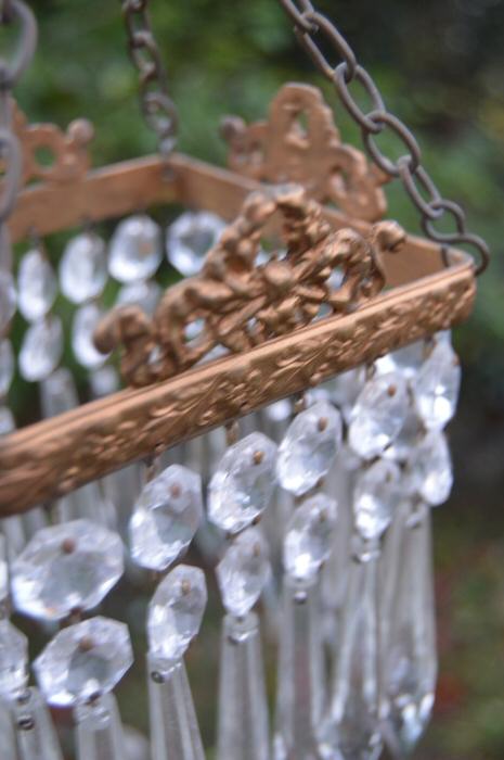 A Beautiful Small 2 Tier Square Icicle drop Chandelier