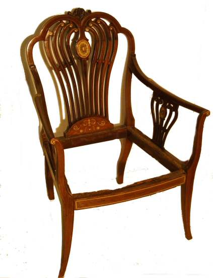 Stunning Edwardian mahogany inlaid armchair
