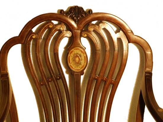 Stunning Edwardian mahogany inlaid armchair