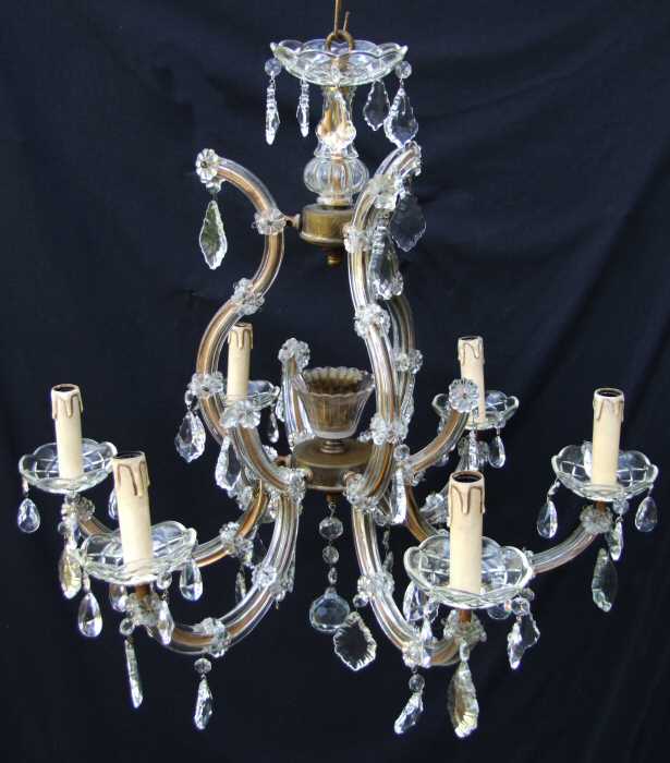 Circa 1930 6 Arm Marie Therese Chandelier