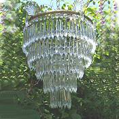A Large Mid 20th Century 5 Tier Icicle Drop Chandelier