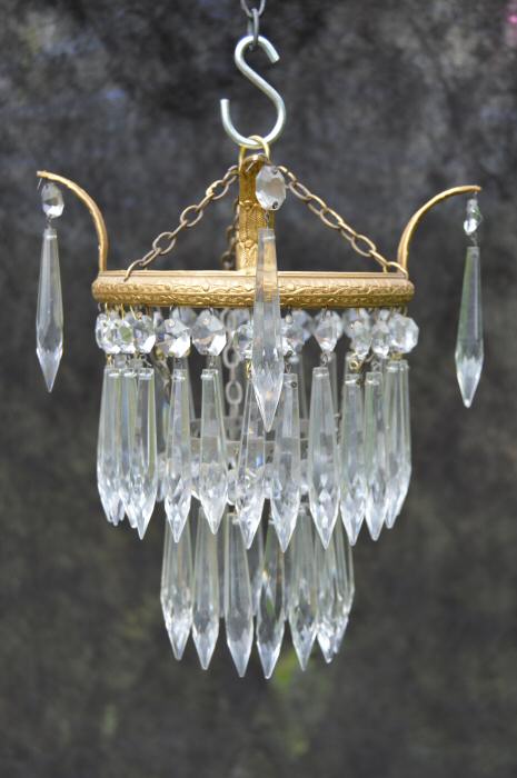 Small Edwardian 2Tier Icicle Drop Chandelier