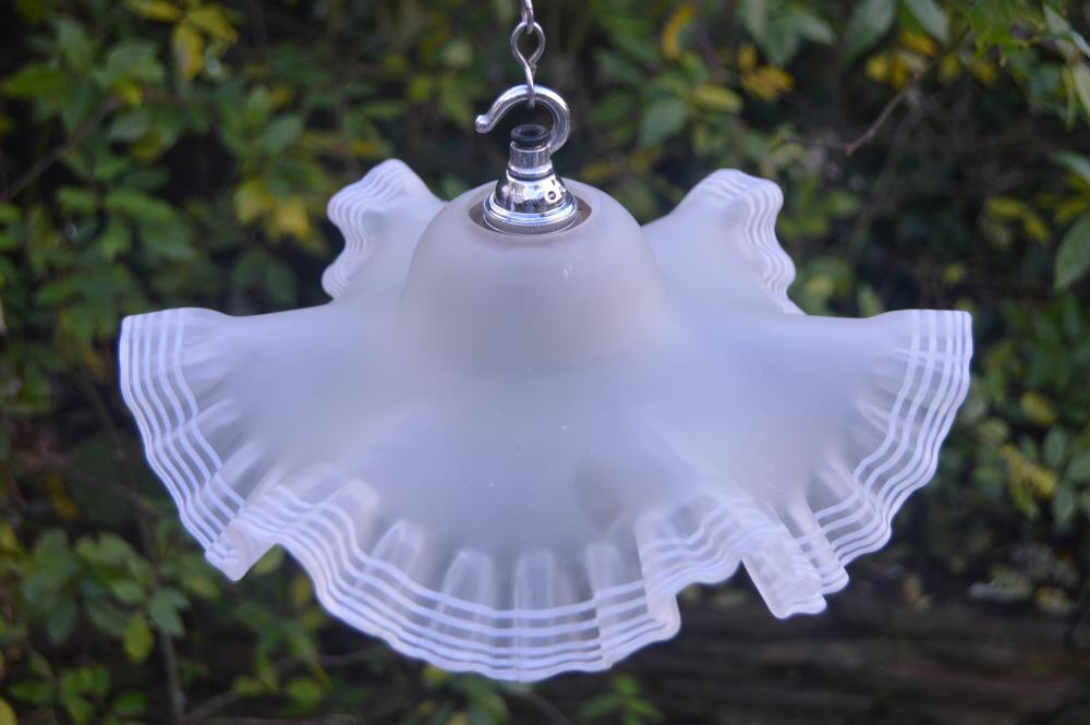 Stunning Edwardian Opaque Petal Ceiling Light