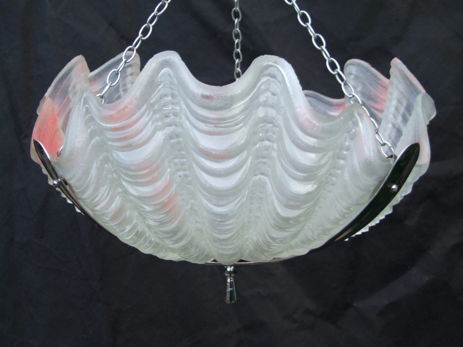 Very soft pink Art Deco Shell Ceiling Light