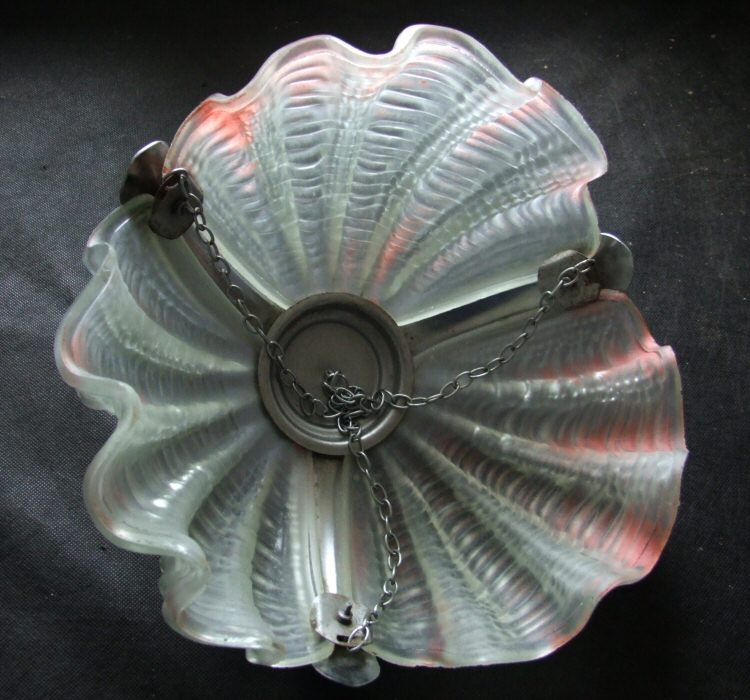 Very soft pink Art Deco Shell Ceiling Light