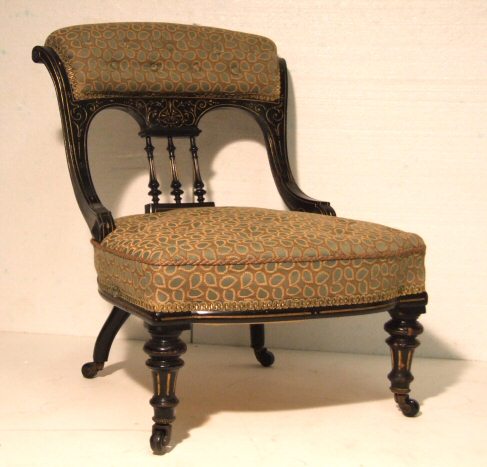 Edwardian ebonised and gilt chair