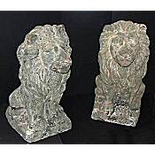 pair of large terracota garden lions