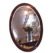 large Edwardian inlaid wall mirror