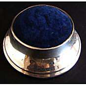 antique silver pin cushion