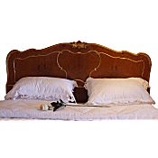 queen size birds eye maple and gilt italian antique bed