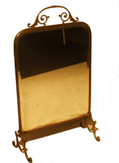 Edwardian brass and mirror firescreen