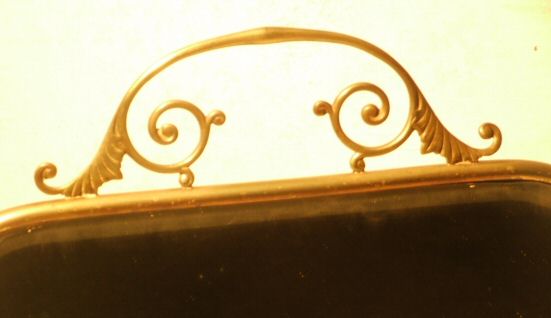 Edwardian brass and mirror firescreen
