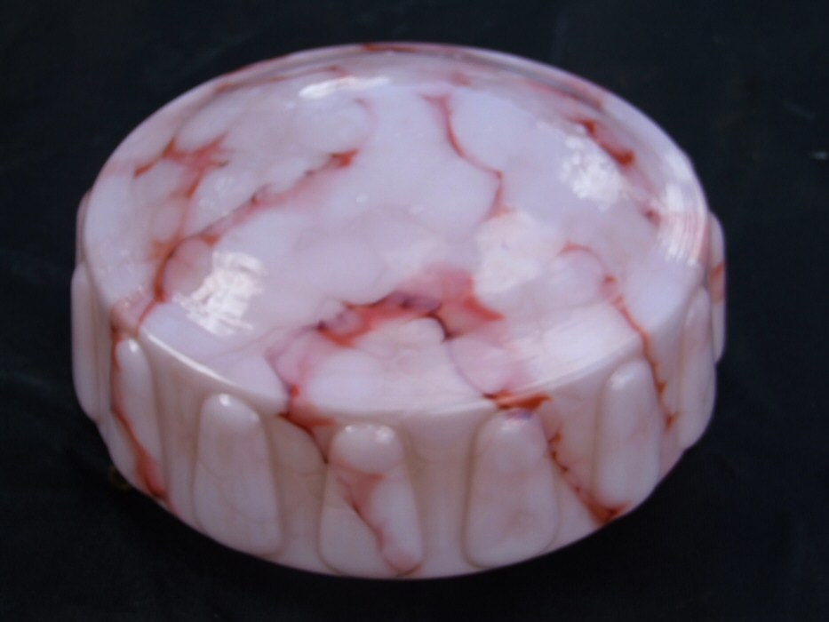 Art Deco Mottled Strawberry Red Ceiling Light