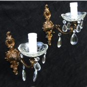Pair of Mid 20th Century Brass Victorian style wall Lights