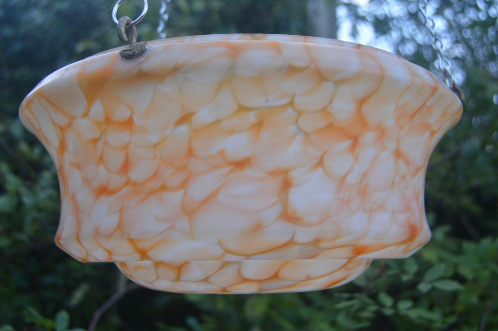 Deco Mottled Deep Tangerine Ceiling Light 