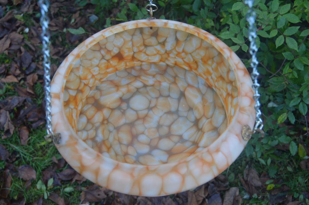 Art Deco Mottled Deep Tangerine Ceiling Light 