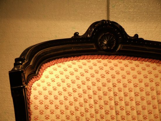 Edwardian ebonised and gilt chair