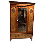 Edwardian walnut wardrobe