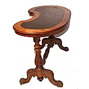 Victorian walnut kidney shaped desk