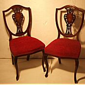 pair of Edwardian inlaid chairs