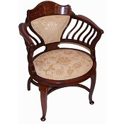 Edwardian inlaid nursing armchair