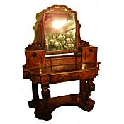 Victorian burr walnut duchesse dressing table