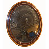 Edwardian inlaid wall mirror