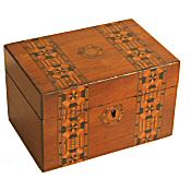 Victorian tunbridgeware tea caddy