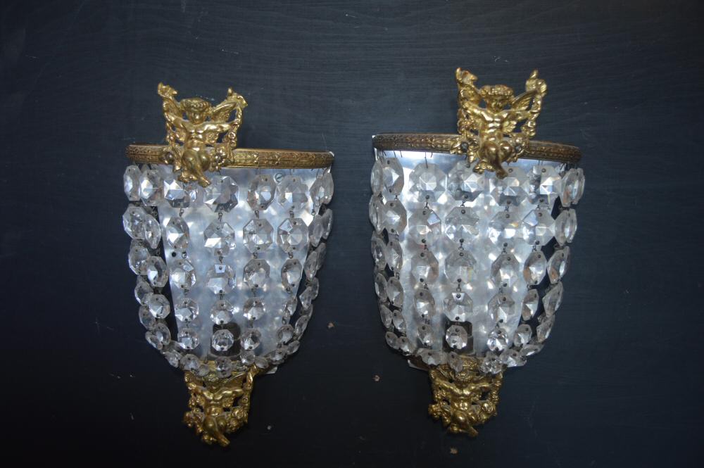 0 Large Purse Wall Lights with Cherub decoration 