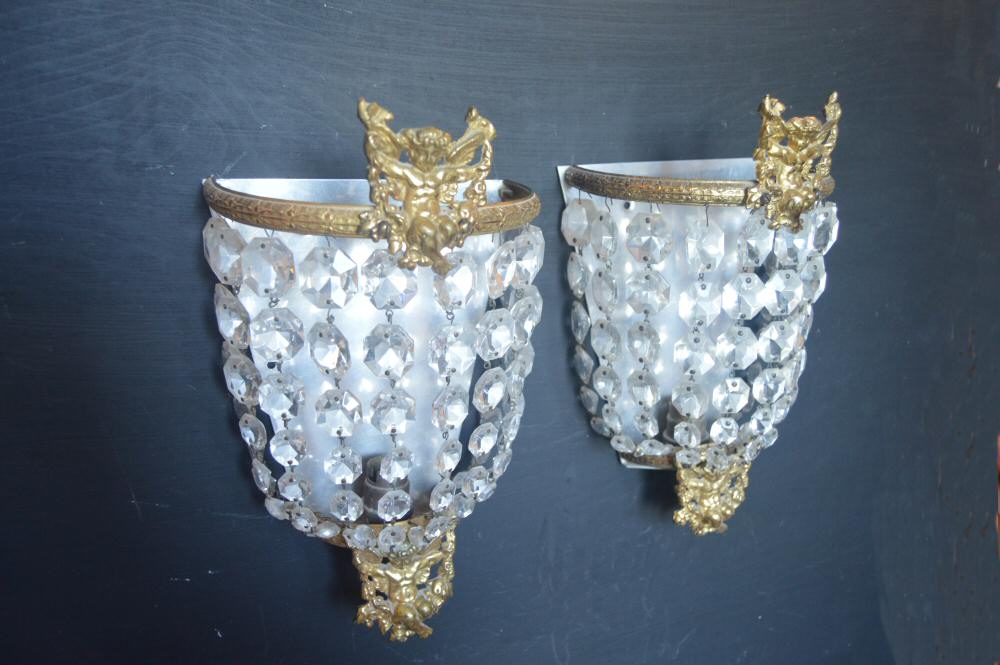 0 Large Purse Wall Lights with Cherub decoration 