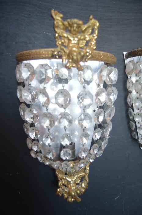 0 Large Purse Wall Lights with Cherub decoration 