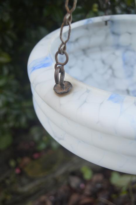 Mottled White and Blue Deco Ceiling Light