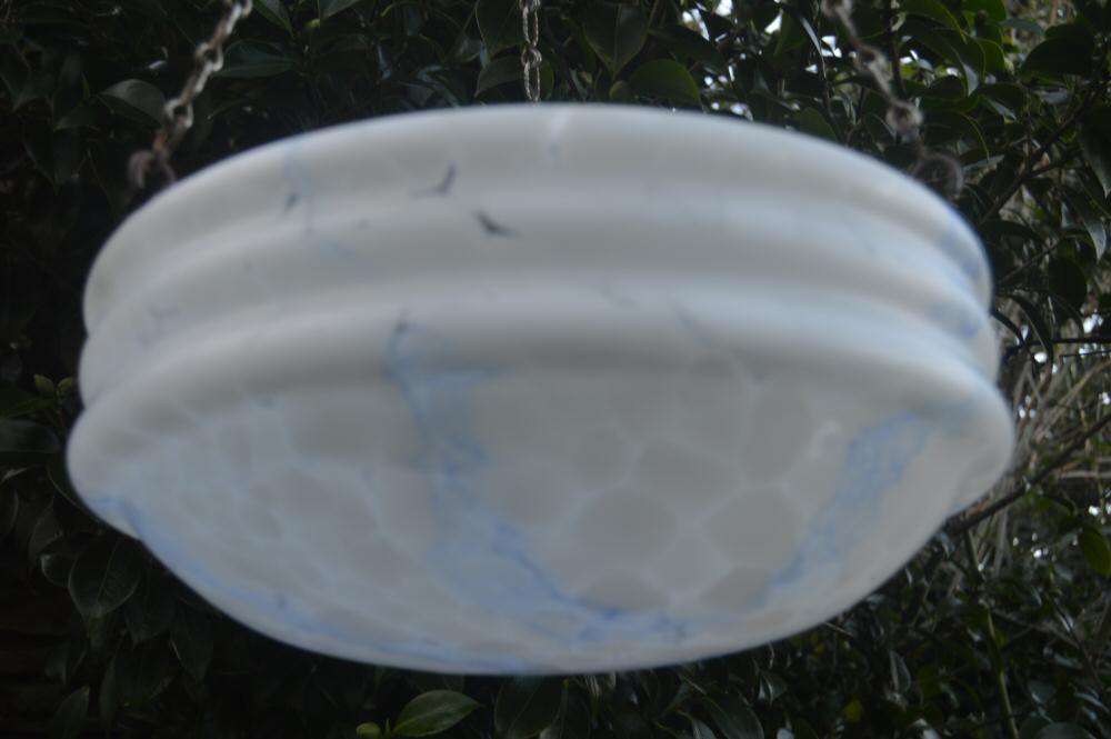 Mottled White and Blue Deco Ceiling Light