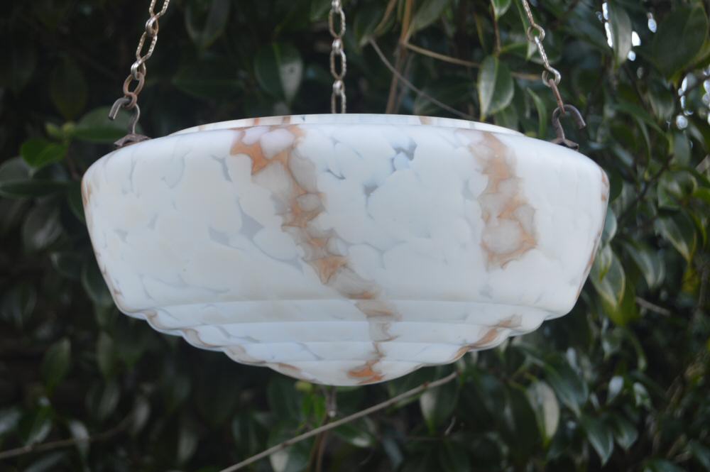 Mottled White and Caramel Deco Ceiling Light