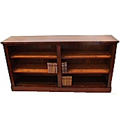 Victorian double mahogany open bookcase