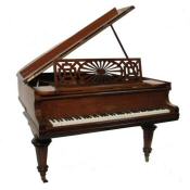 antique walnut baby grand piano by Chappell