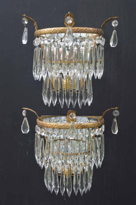  Circa 1930 Icicle drop wall lights