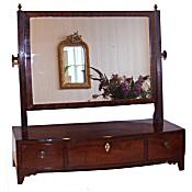  Georgian mahogany bowfront dressing table mirror
